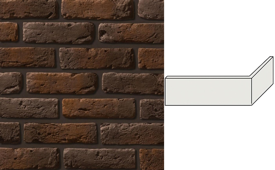 Декоративный кирпич Leonardo Stone угловой элемент Мадрид 245/110*80*19 мм 443