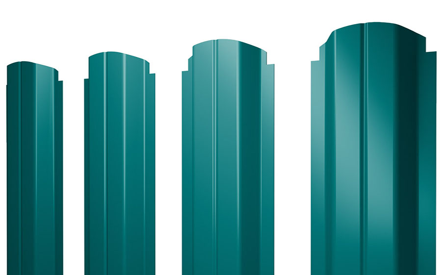 Штакетник П-образный А фигурный 0,45 PE RAL 5021 водная синь