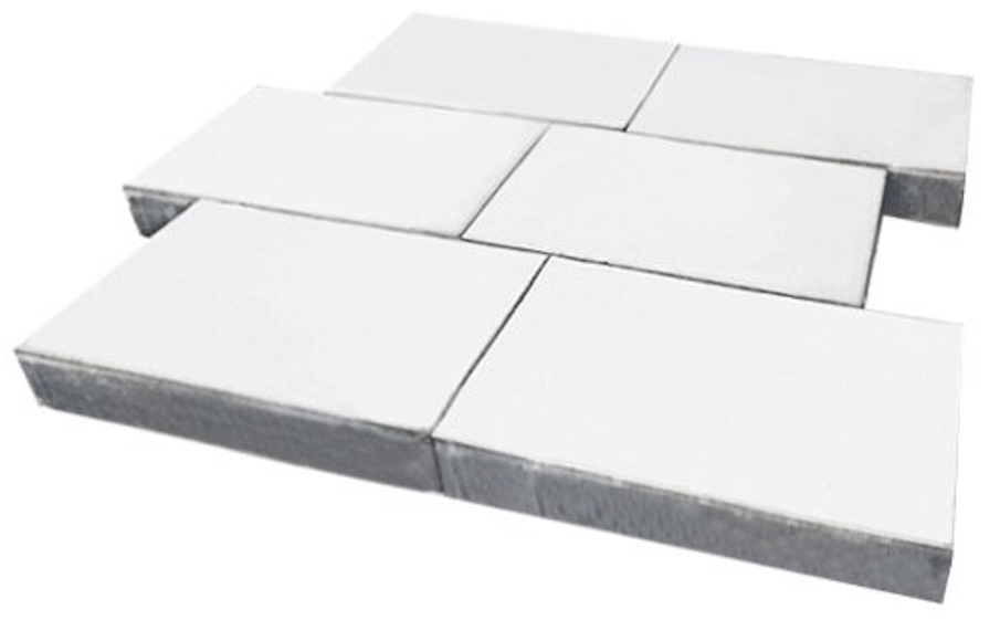 Плитка тротуарная SteinRus Парк Плейс Б.3.П.8 гладкая, белый, 600*300*60 мм