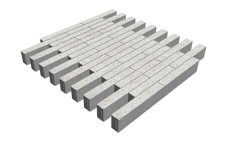 Плитка тротуарная SteinRus Кроссбар Хэви Б.13(Б).П.10, Backwash, Доломит, 420*60*100 мм