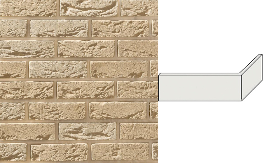 Декоративный кирпич Leonardo Stone угловой элемент Авиньон 200/100*65*10 мм 051
