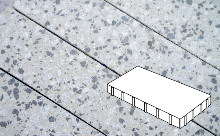 Плитка тротуарная Готика Granite FINERRO, Плита Б.6.П.8, Грис Парга 400*200*80 мм