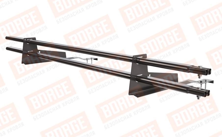 Снегозадержатель трубчатый Borge для черепичной кровли оцинкованный RAL 8019, 1,5 м