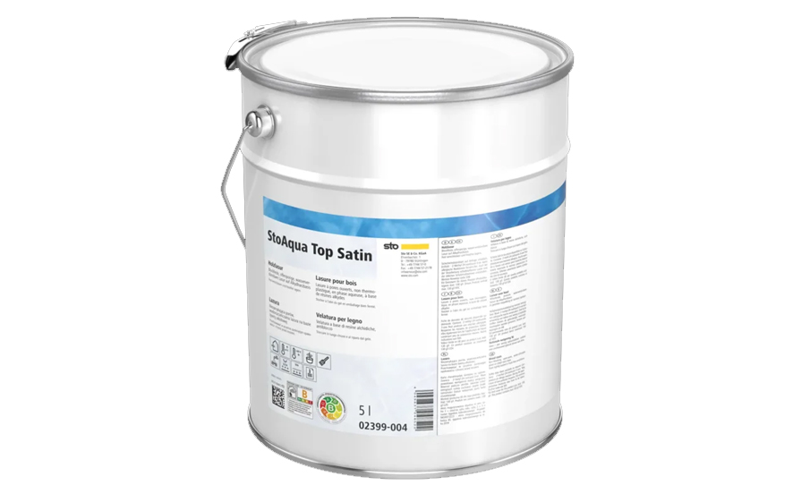 Лазурь по дереву StoAqua Top Satin weiss, белый, 5 л