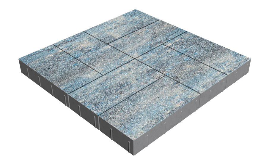Плитка тротуарная SteinRus Грас Б.4.П.8, Antico, Амбер, 400*200*80 мм
