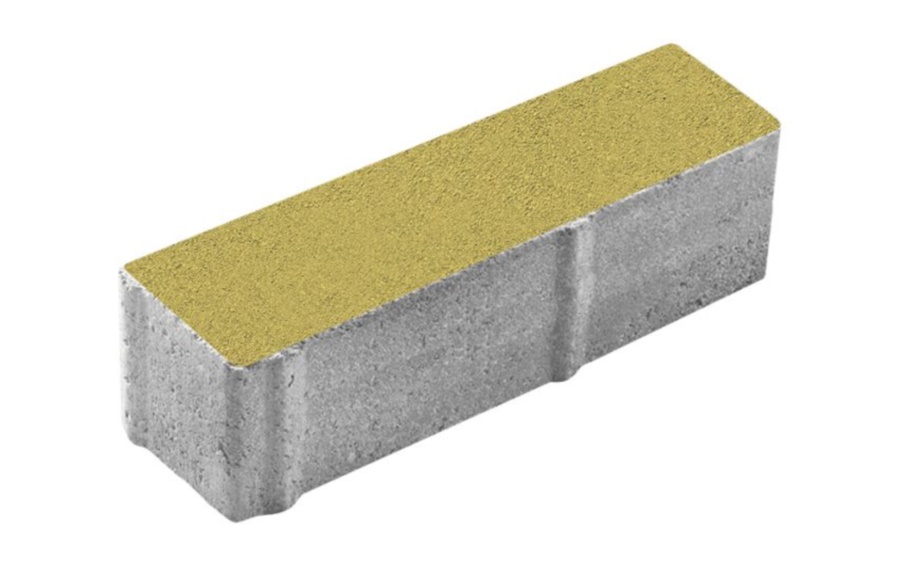 Плитка тротуарная Прямоугольник Б.8.П.8 стандарт гладкий желтый, 360*80*80 мм