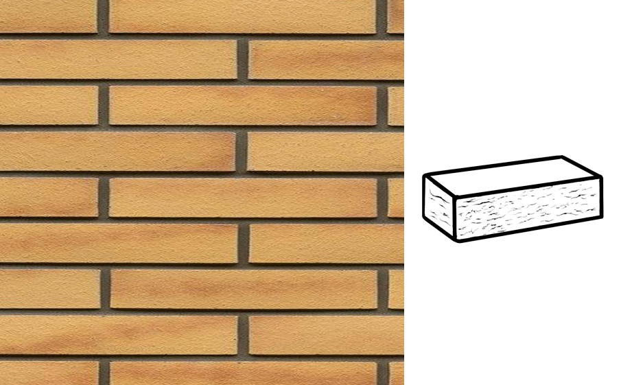 Кирпич клинкерный Muhr 02 Gelb Bunt рустик, 290*90*40 мм