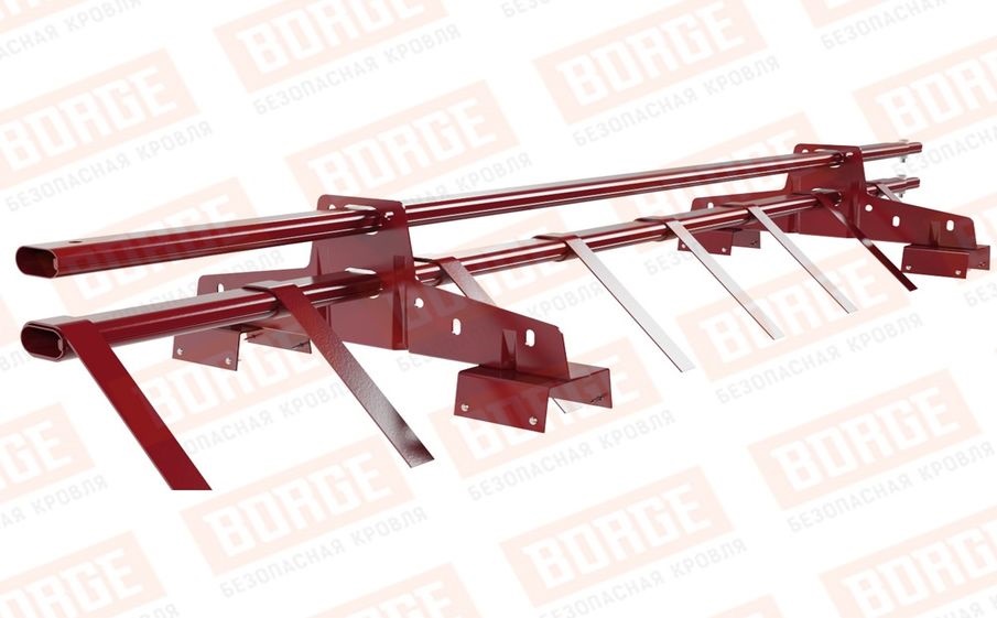 Снегозадержатель трубчатый Borge для профнастила H-114 оцинкованный RAL 3003, 1,5 м