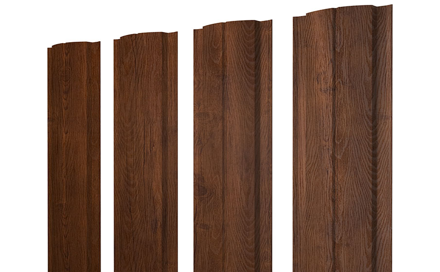 Штакетник Полукруглый Slim 0,45 Print Premium Golden Wood Fresh TwinColor