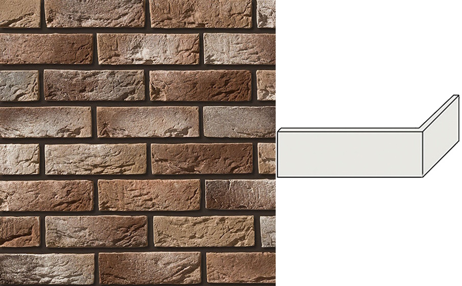 Декоративный кирпич Leonardo Stone угловой элемент Авиньон 200/100*65*10 мм 402