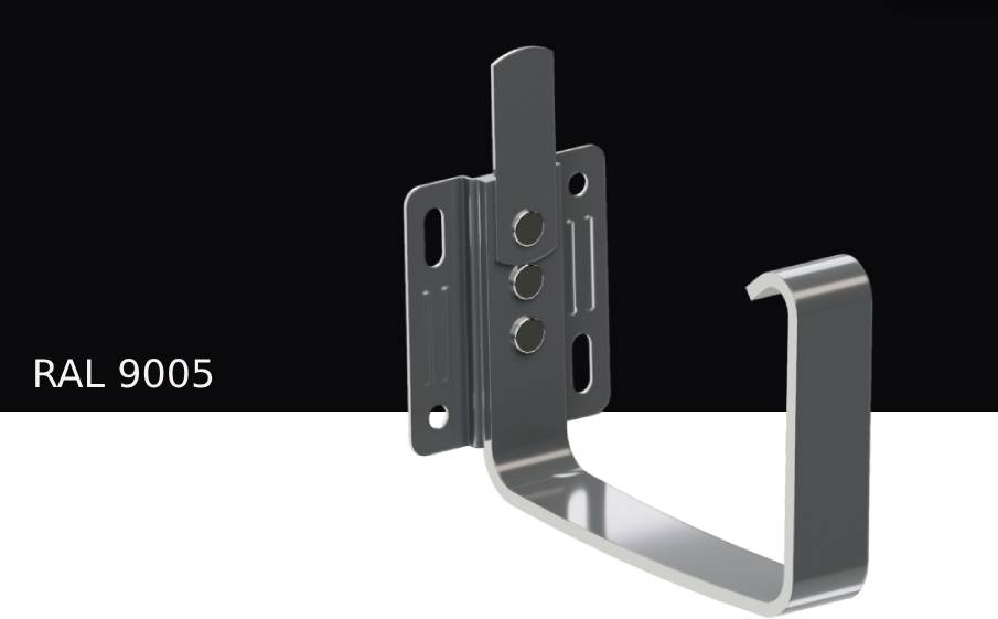 Кронштейн желоба короткий KROP PVC Квадрат с плоским креплением для системы D 135/80*80 мм, RAL 9005