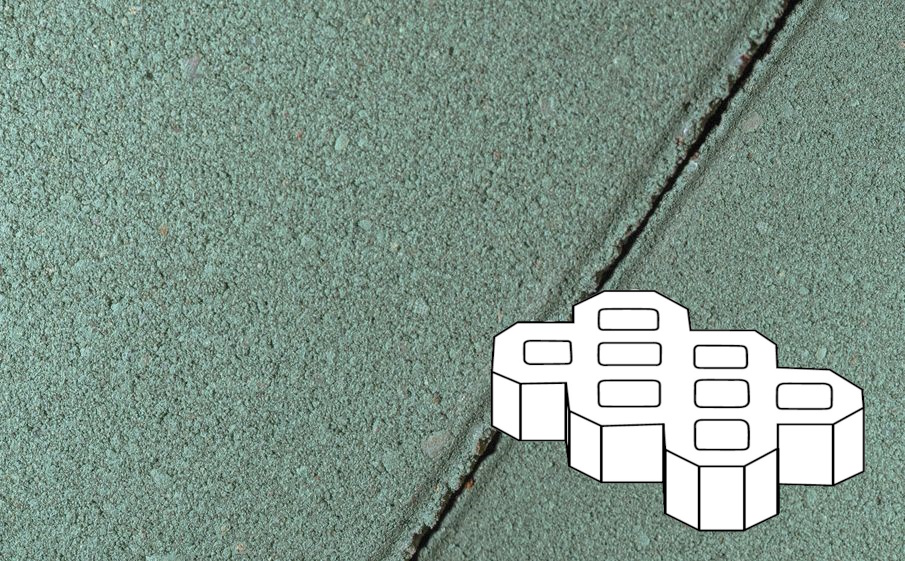 Плитка тротуарная Готика Profi, Экопарковка Б.6.ГР.10, зеленый, частичный прокрас, б/ц, 600*400*100 мм