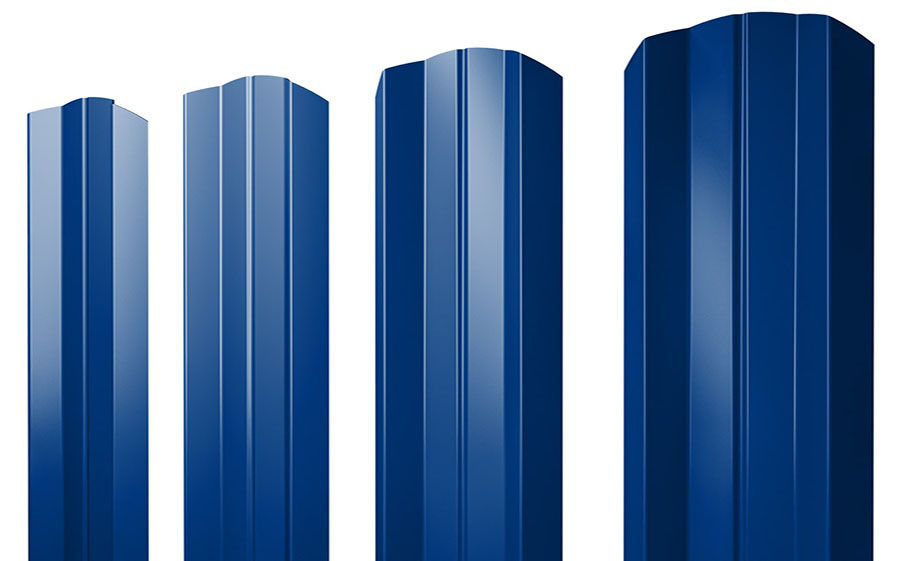 Штакетник М-образный А фигурный 0,45 PE RAL 5002 ультрамариново-синий