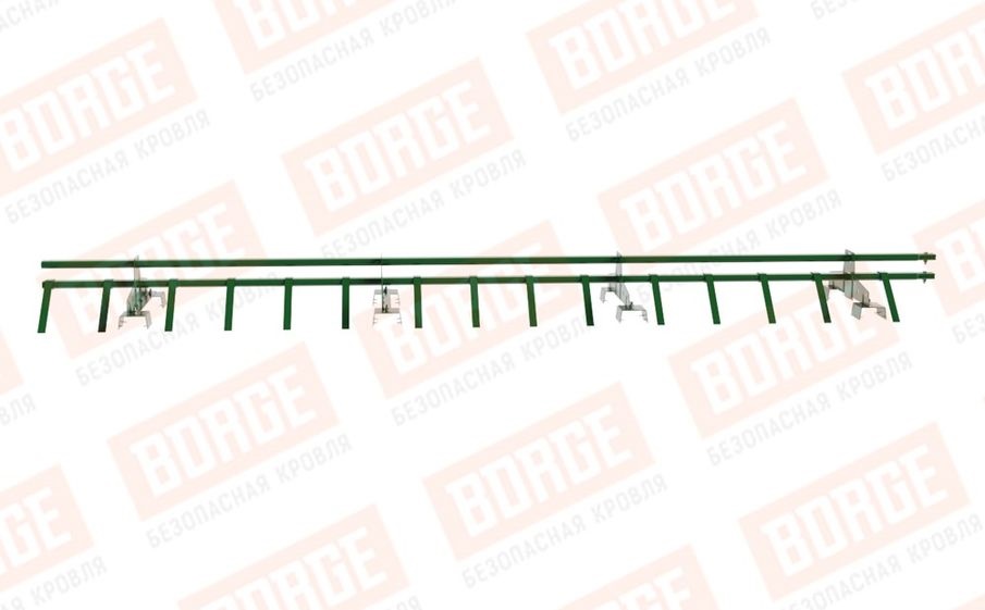 Снегозадержатель трубчатый Borge для профнастила H-114 оцинкованный RAL 6002, 3 м