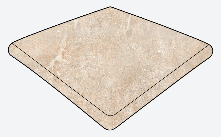 Угловая ступень-флорентинер Gres Aragon Petra Beige 330*330*14(36) мм