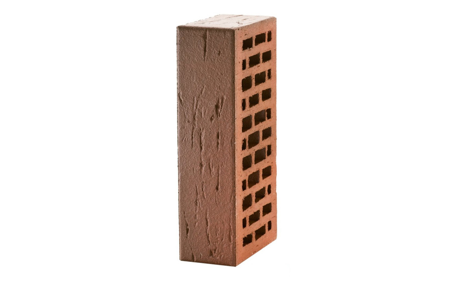 Кирпич облицовочный пустотелый ЛСР, красный флэш ультра, рустик, 250*120*65 мм