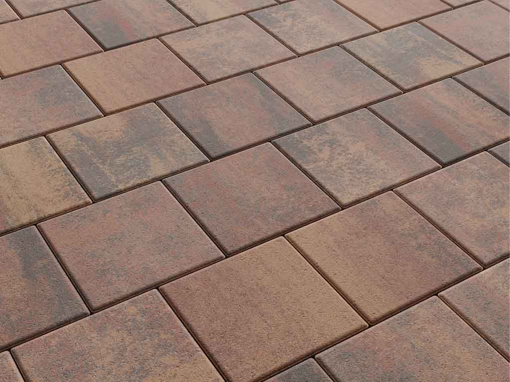 Плитка тротуарная Квадрат А.2.К.4 листопад гладкий арабская ночь, 200*200*40 мм