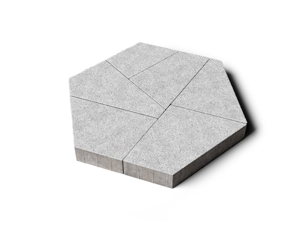 Плитка тротуарная Оригами Б.4.Фсм.8 стоунмикс белый, комплект 6 шт, толщина 80 мм