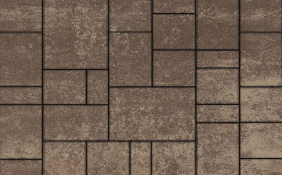 Плитка тротуарная Мюнхен Б.2.Фсм.6 листопад гладкий хаски, комплект 4 шт, толщина 60 мм