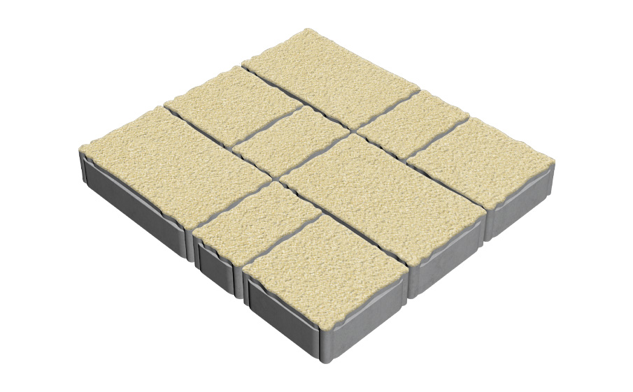 Плитка тротуарная SteinRus Старый город Штайн Б.2.Фсм.6, Old-age, слоновая кость, толщина 60 мм