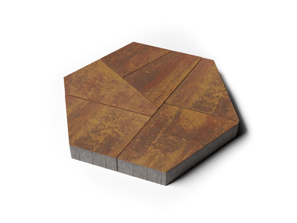 Плитка тротуарная Оригами Б.4.Фсм.8 листопад гладкий осень, комплект 6 шт, толщина 80 мм