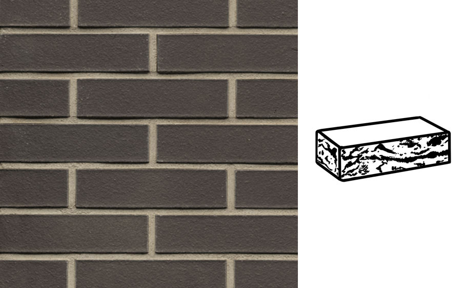 Кирпич клинкерный Muhr 05 Eisenschmelz Schwarzbraun готик, 290*90*71 мм