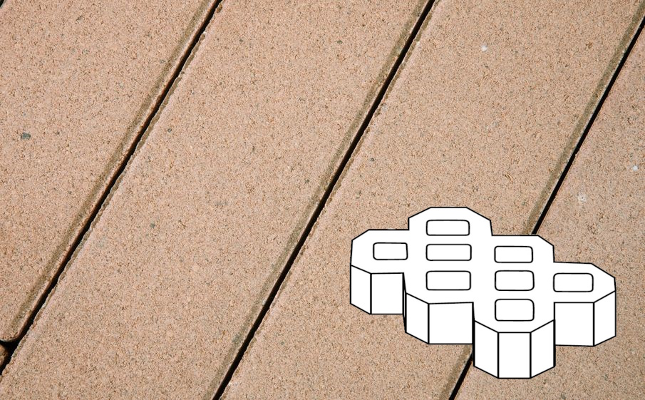 Плитка тротуарная Готика Profi, Экопарковка Б.6.ГР.10, палевый, частичный прокрас, б/ц, 600*400*100 мм