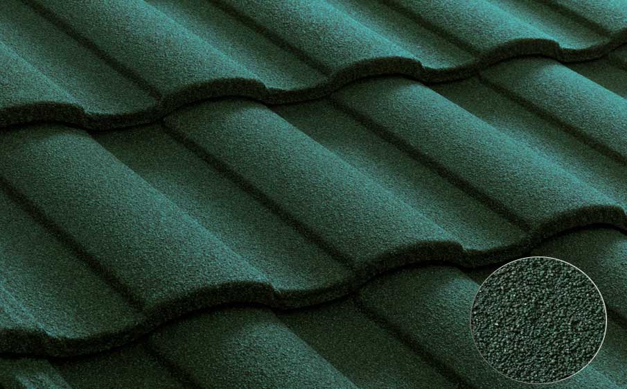 Композитная черепица рядовая Metrotile Roman Dark green