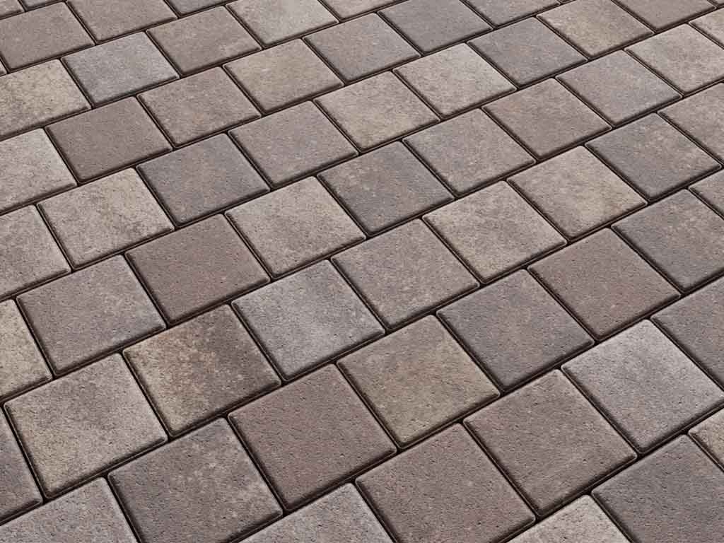 Плитка тротуарная Квадрат А.3.К.4 листопад гладкий хаски, 100*100*40 мм