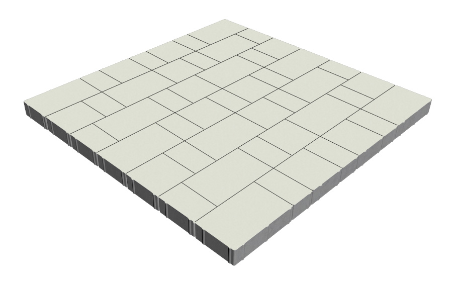 Плитка тротуарная SteinRus Новый город Лион Б.9.Псм.6, гладкая, белый, толщина 60 мм