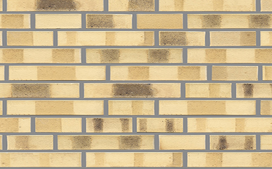 Кирпич клинкерный Muhr 35 KS Creme nuanciert Kohle Spezial гладкий, 290*90*52 мм