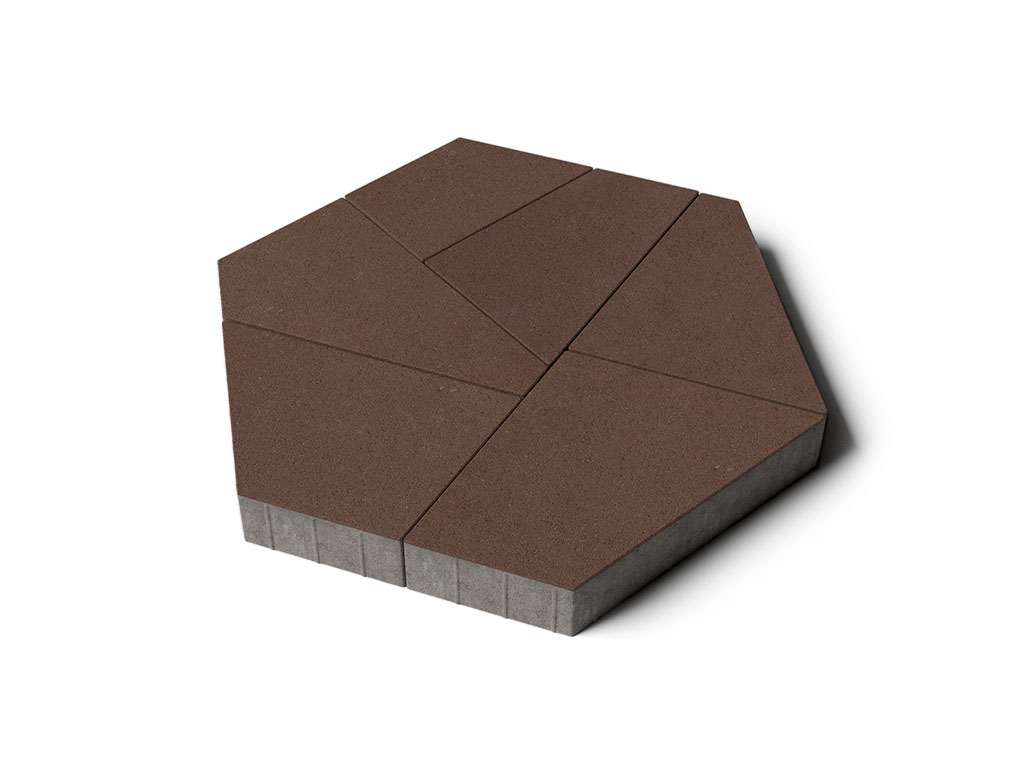 Плитка тротуарная Оригами Б.4.Фсм.8 стандарт гладкий коричневый, комплект 6 шт, толщина 80 мм