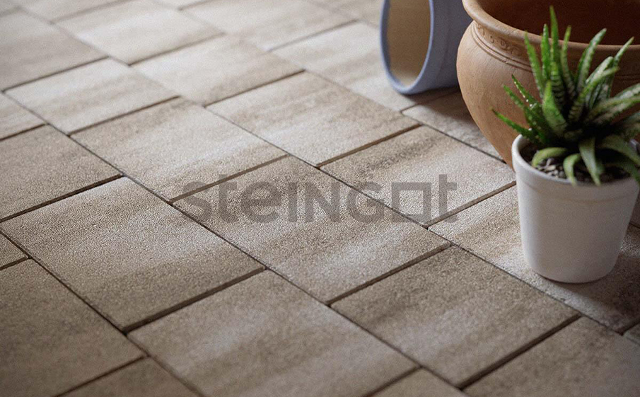 Плитка тротуарная Steingot Color Mix, Новый город, Травертин, толщина 60 мм