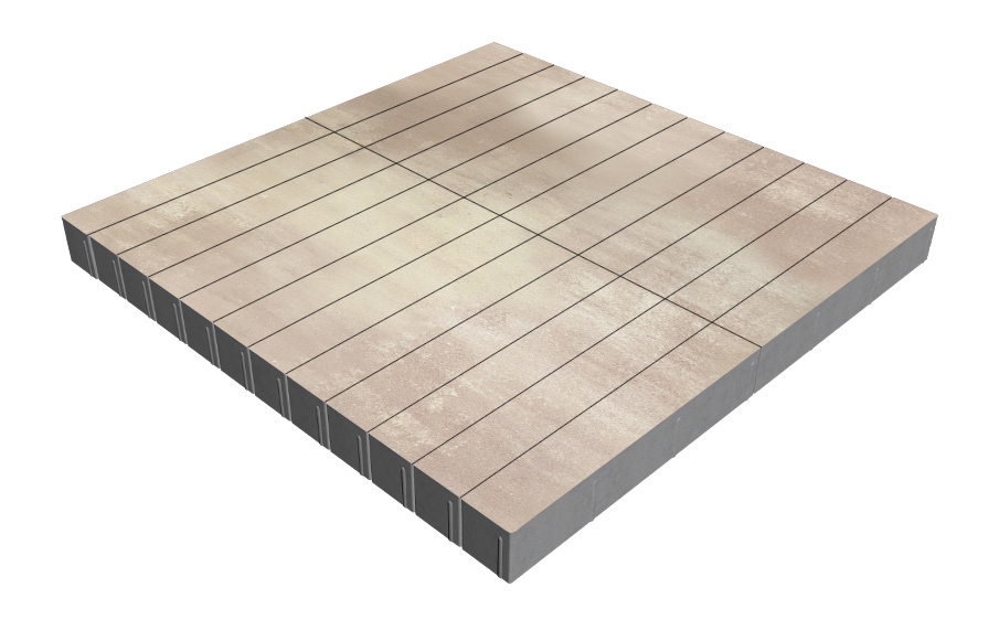 Плитка тротуарная SteinRus Кроссбар Хэви лонг Б.14.П.10, гладкая, Оливин, 600*100*100 мм