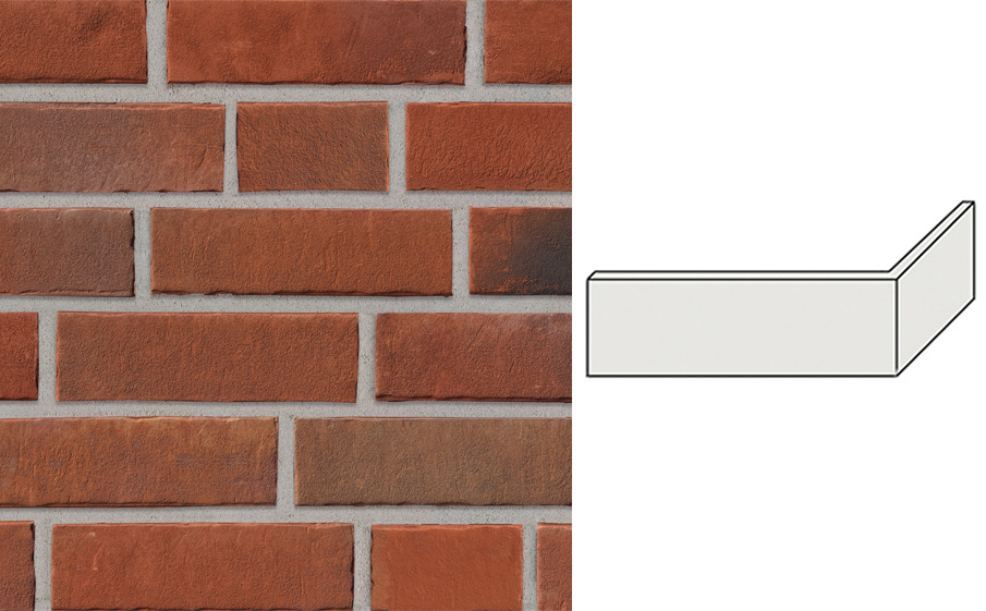 Клинкерная плитка угловая Stroeher Zeitlos, 353 eisenrost, 240*115*52*14 мм