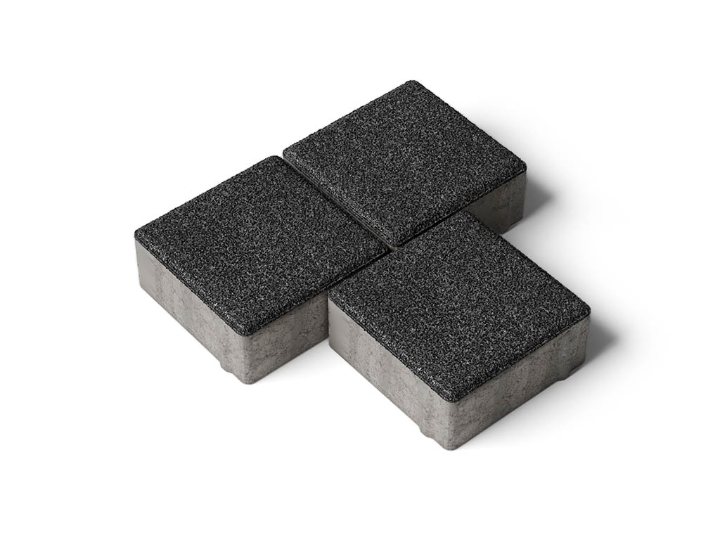 Плитка тротуарная Квадрат А.3.К.4, стоунмикс черный, 100*100*40 мм