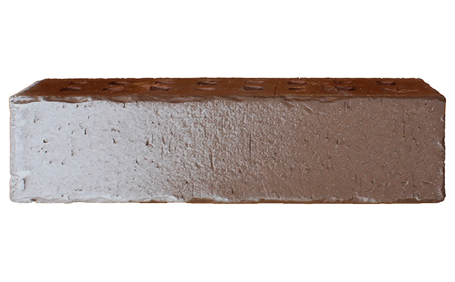 Кирпич клинкерный ЛСР Нарвик коричневый с белым ангоб винтаж, 250*85*65 мм