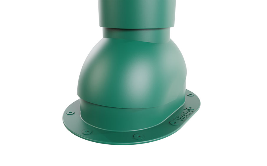 Труба вентиляционная Viotto для готовой мягкой и фальцевой кровли d=110 мм утепленная, RAL 6005 зеленый
