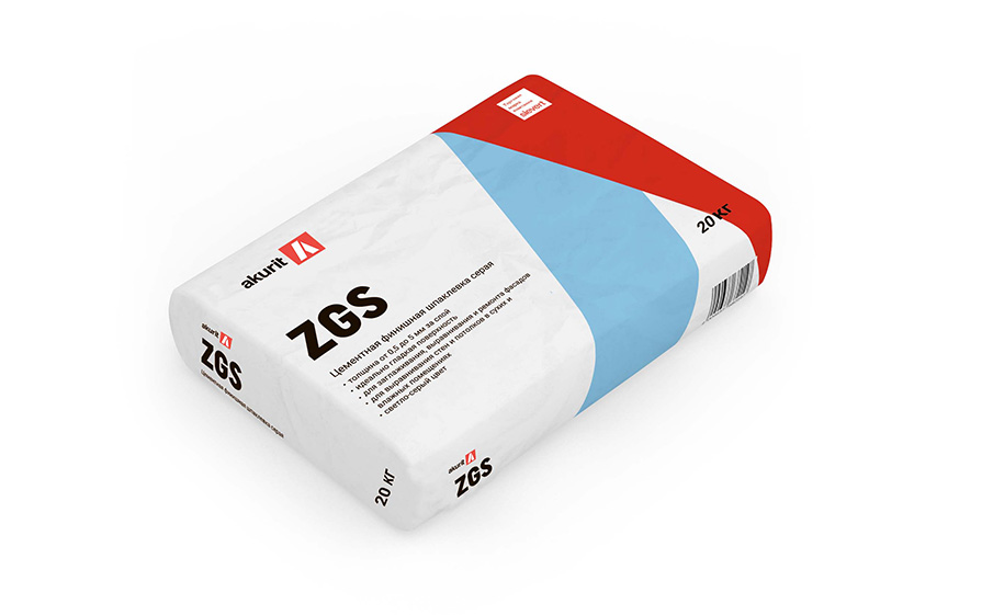 Финишная шпаклевка akurit ZGS, серый, 20 кг