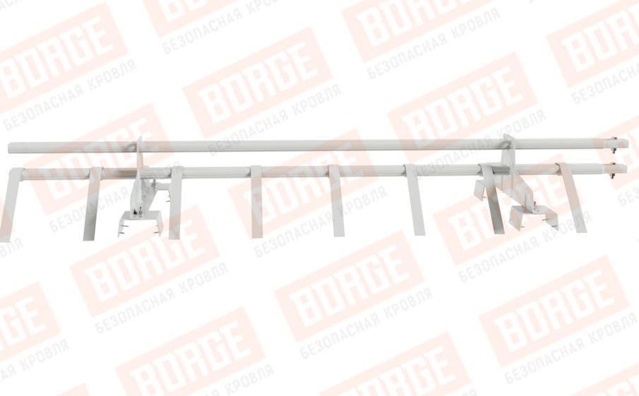 Снегозадержатель трубчатый Borge для профнастила H-114 оцинкованный RAL 9003, 1,5 м