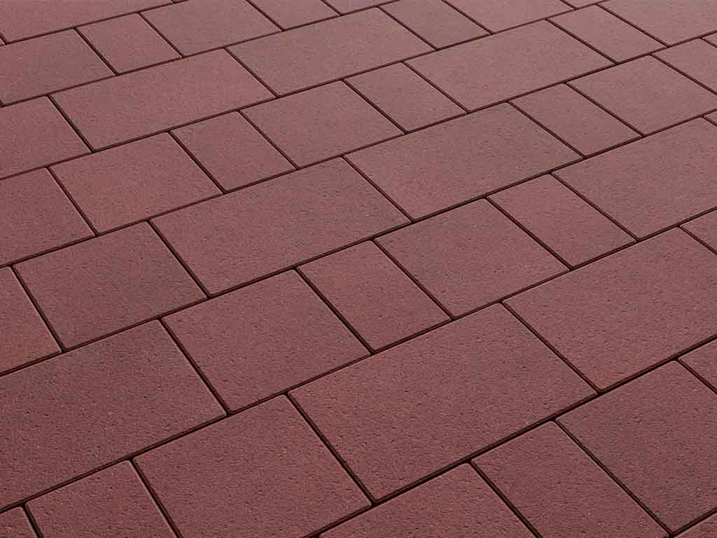 Плитка тротуарная Старый город А.1.Фсм.4 стандарт гладкий красный, комплект 3 шт, толщина 40 мм