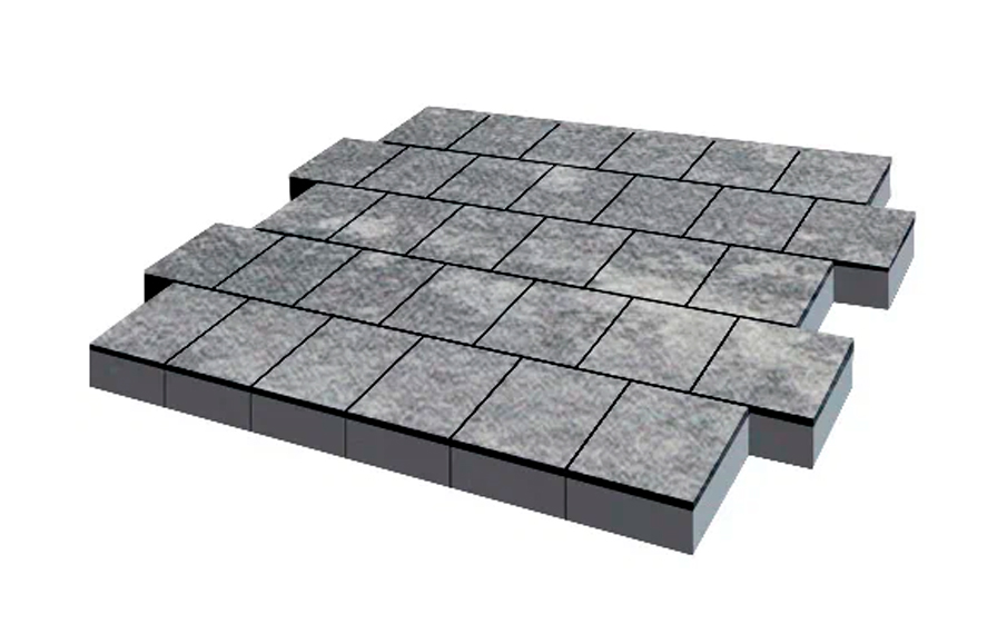 Плитка тротуарная SteinRus Виго В.3.К.8 Native, ColorMix Актау, 200*200*80 мм