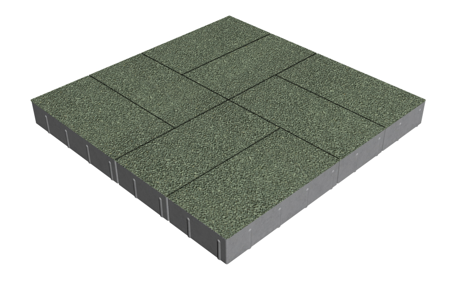Плитка тротуарная SteinRus Грас Б.4.П.8, Antico, оливковый, 400*200*80 мм