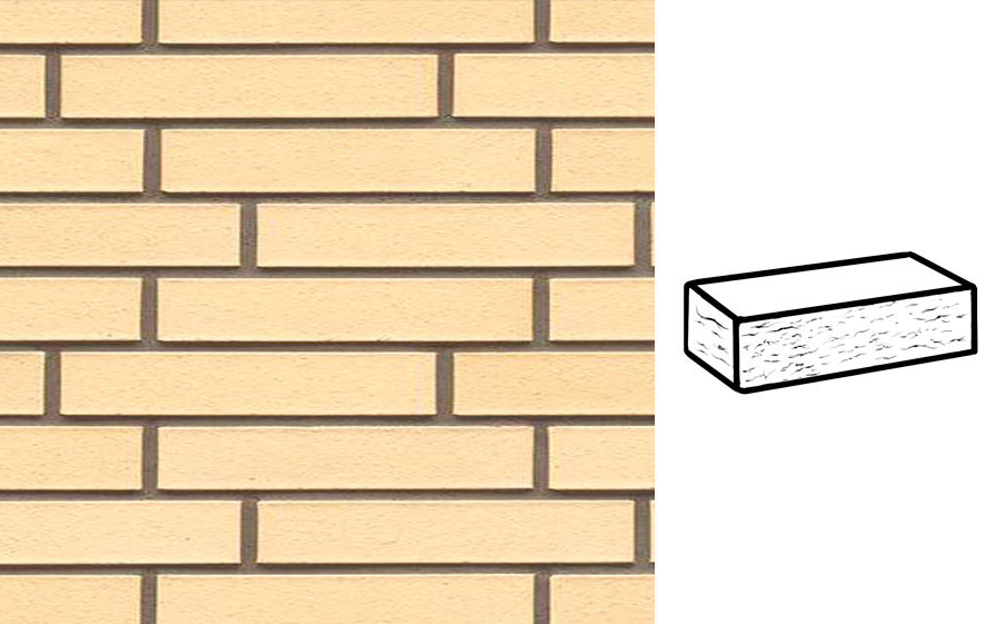 Кирпич клинкерный Muhr 35 Creme nuanciert рустик, 290*90*52 мм