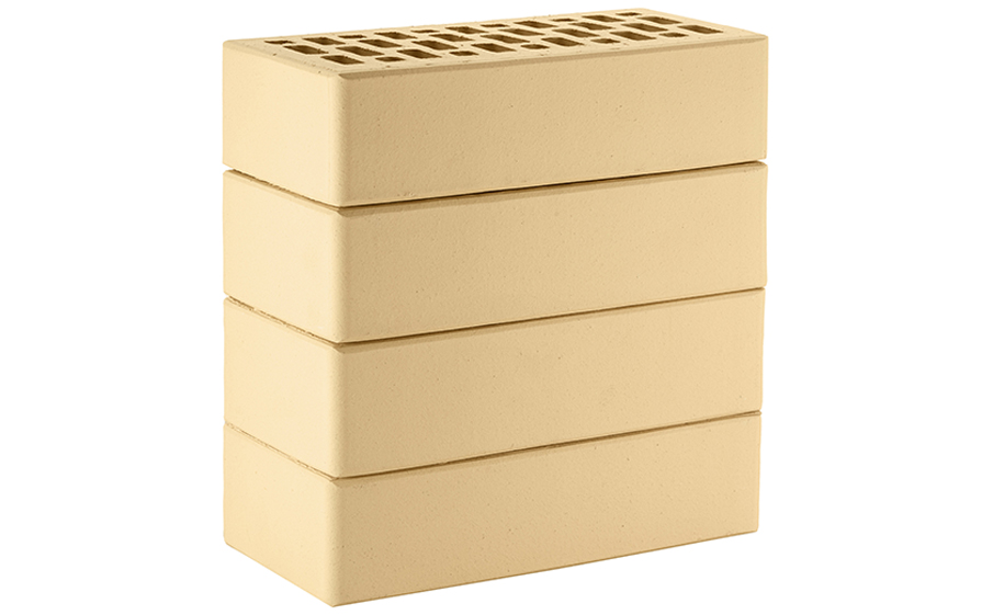 Кирпич облицовочный пустотелый ЛСР, бежевый, гладкий, 250*120*65 мм