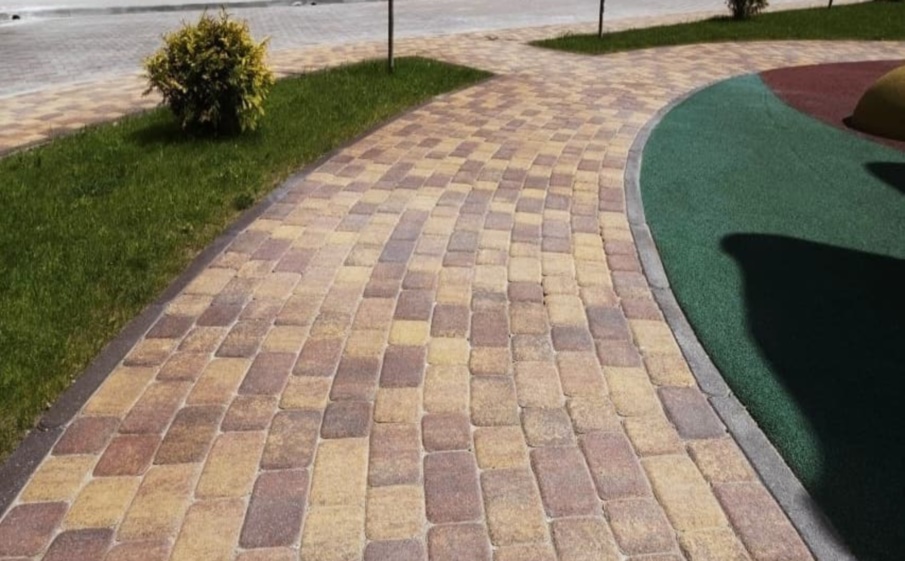 Плитка тротуарная Классико А.1.КО.4 гранит красный, комплект 2 шт, толщина 40 мм