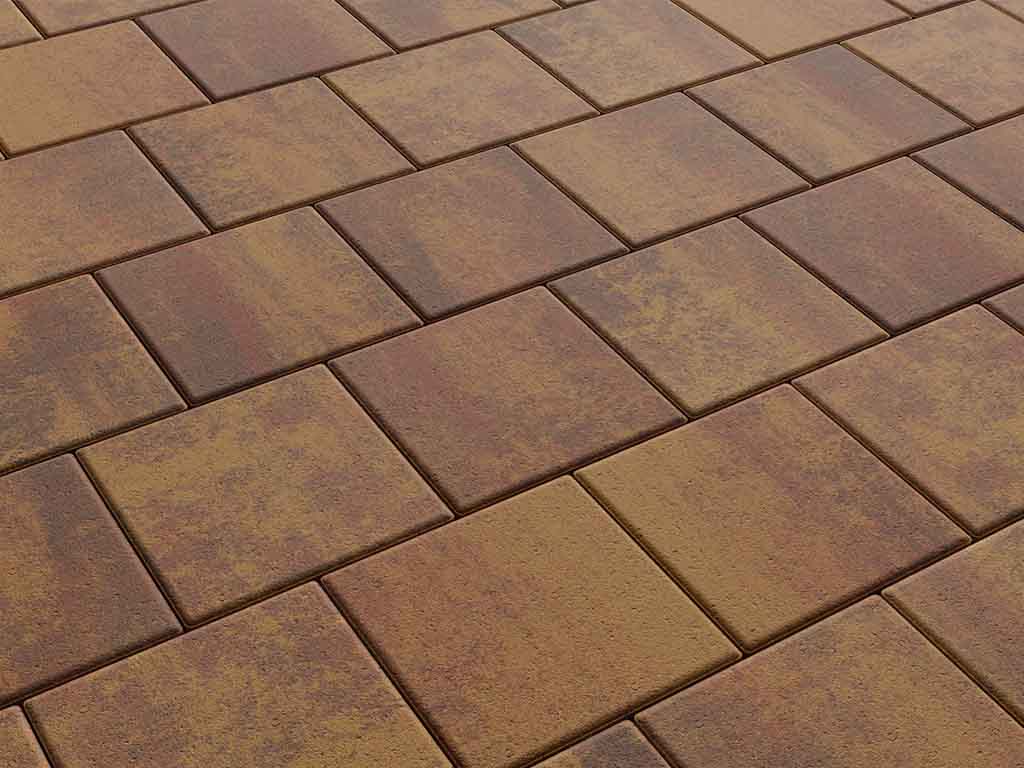 Плитка тротуарная Квадрат А.2.К.4 листопад гладкий осень, 200*200*40 мм 