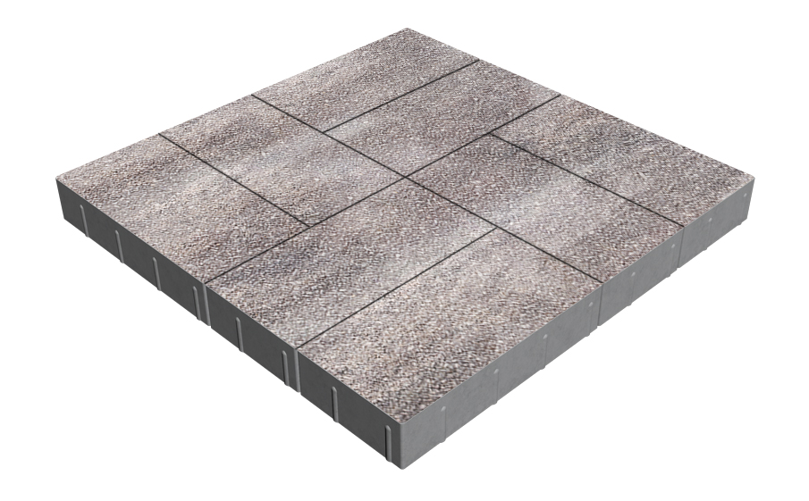 Плитка тротуарная SteinRus Грас Б.4.П.8, Antico, Умбра, 400*200*80 мм