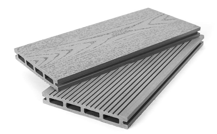 Террасная доска Grand Line 140 мм вельвет и тиснение Серый, 4 м