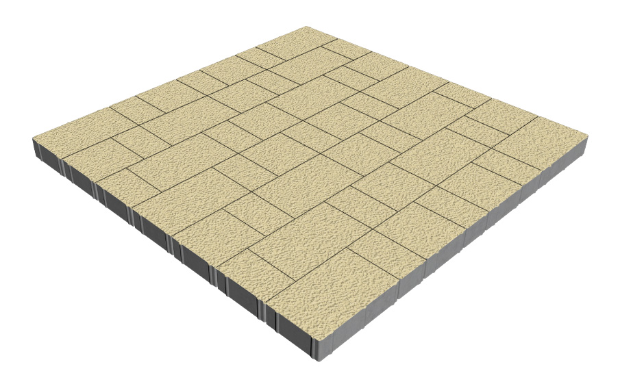 Плитка тротуарная SteinRus Новый город Лион Б.9.Псм.6, Native, слоновая кость, толщина 60 мм